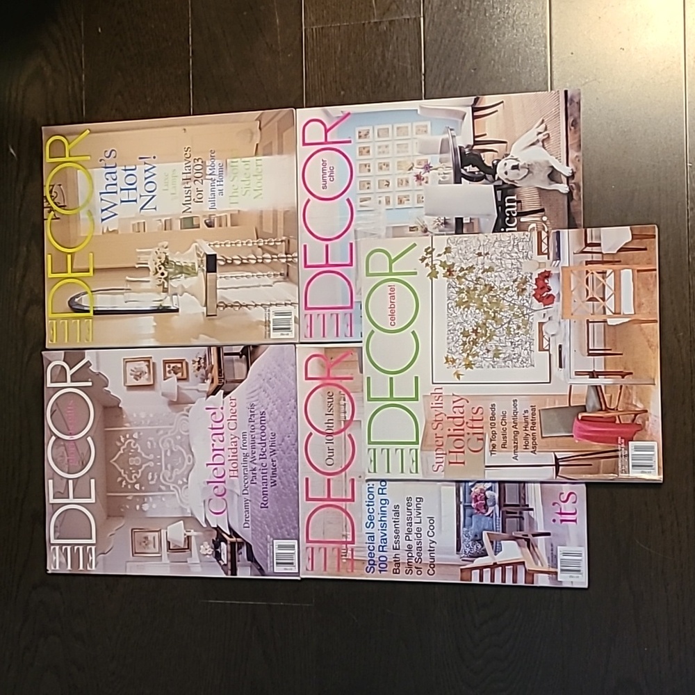 *2/$30 summer clearout* EUC Vintage Elle Decor Magazines 2003-2004
